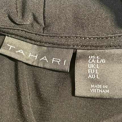 Tahari Women's Black Tie Neck Bow Sleeveless Tank Shirt Work Blouse Top Size L