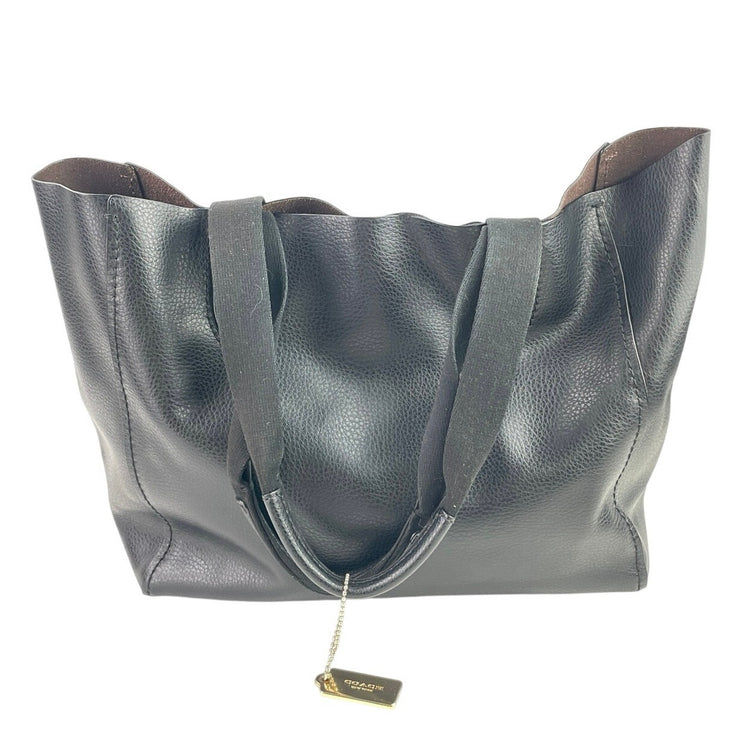 Coach Derby Women's Black Pebbled Leather Shoulder Shopper Tote Handbag Sz OS