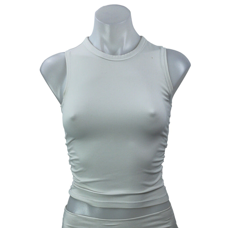 Lululemon Women's White Sleeveless Crew Neck Crop Yoga Athletic Tank Top Size S