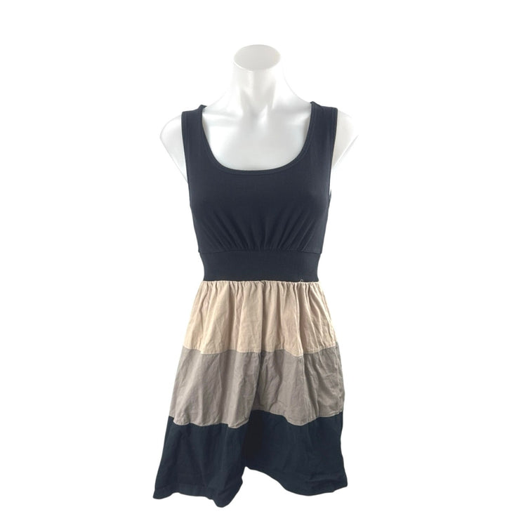 BeBop Womens Color Block Tiered Sleeveless Mini Tank Skater Flare A-Line Dress S