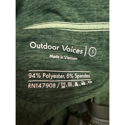 Outdoor Voices Women's Green Long Sleeve Turtleneck Quarte Zip Athletic Top S