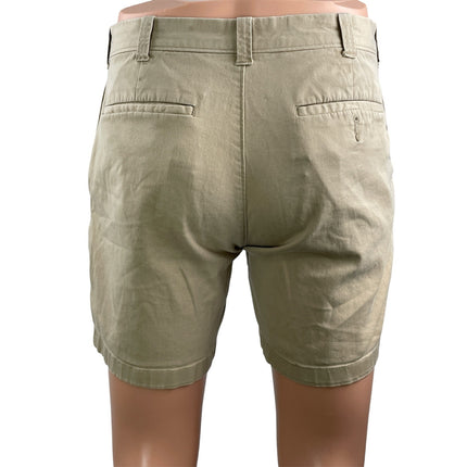 J. Crew Men's Blue Beige High Waisted Casual Straight Chino Khaki Shorts Size 30