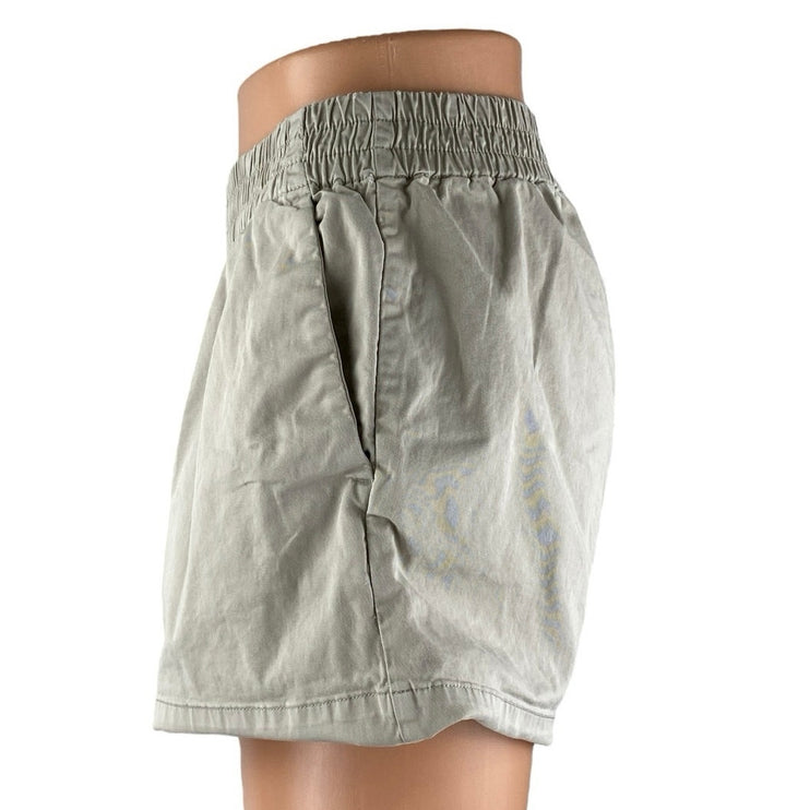 Everlane Women's Gray Elastic High Waisted Wide Leg Pockets Mini Casual Shorts S