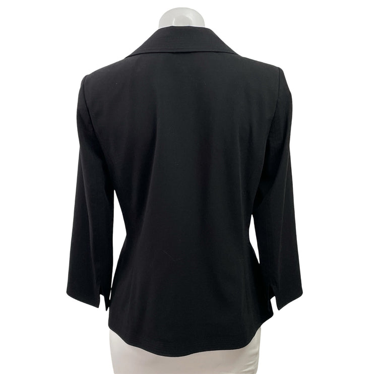 Trousers ETC Women's Black Long Sleeve Zip Up Pocket Blazer Coat Jacket Size 4