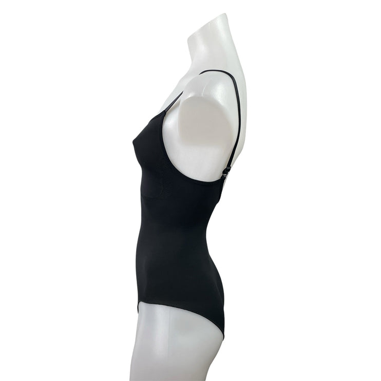 Skims Black Sleeveless Open Back Stretch Cami Tank Bodysuit Top Size XXS/XS