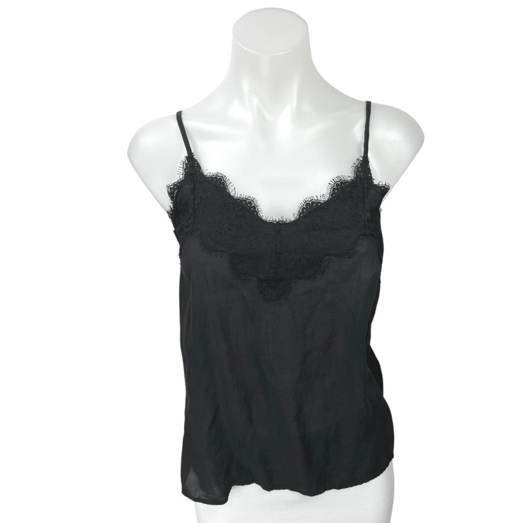 Abercrombie & Fitch Black Floral Lace Sleeveless Cami Camisole Tank Top Size XS