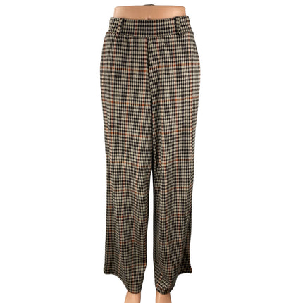 BBJ Los Angeles Plaid Check High Rise Palazzo Wide Leg Trousers Dress Pants Sz S