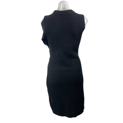 3.1 Phillip Lim Black Sleeveless Draped Wool Twist Front Tank Sweater Dress S