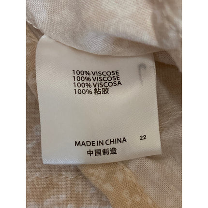 Brandy Melville Beige Floral Sleeveless Cami Tie Bow Babydoll Tank Top Size M
