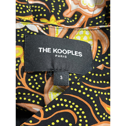 The Kooples Multicolor Floral V Neck Short Cap Sleeve Mini Flare A-Line Dress 3