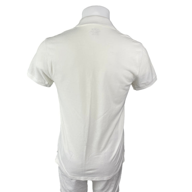 J.Crew Men's White Classic Short Sleeve Golf Collared Polo Shirt Top Size S