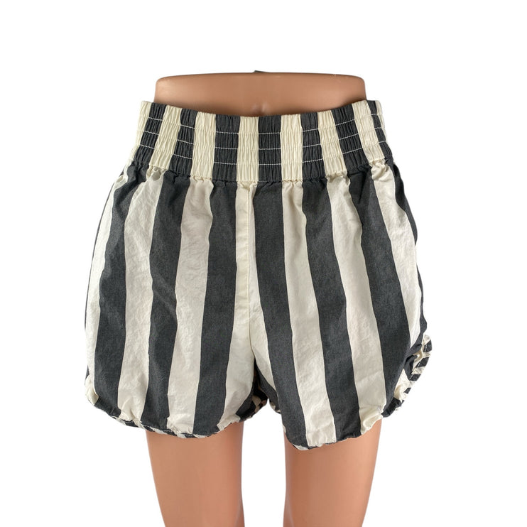 Everlane Striped Elastic High Waist Wide Leg Lounge Bloomer Mini Boxer Shorts M