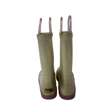 Western Chief Pearlized Glitter Light-Up PVC Rubber Girls KIds Rain Boots Sz 11