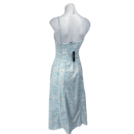 NEW Lulus Endlessly Beloved Blue Floral Sleeveless Cami A Line Midi Dress Size S