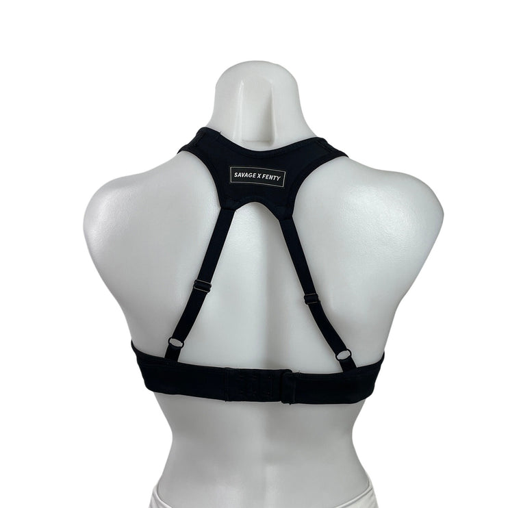 Savage X Fenty Black Sleeveless Cutout Racerback Workout Sports Bra Tank Top S