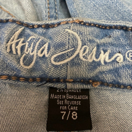 Ariya Women's Blue Distressed Low Waist Straight Leg Denim Jeans Pants Size 7/8