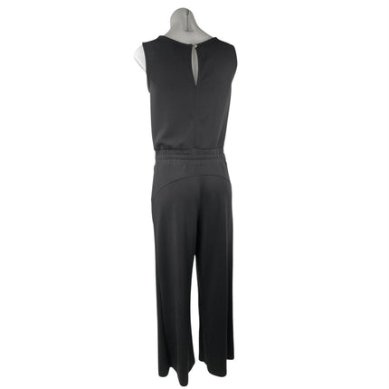 Nicole Miller Black Sleeveless Tie Waist Round Neck Tank Straight Jumpsuit Sz S