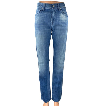 7 For All Mankind Slimmy Mens Blue High Rise Straight Slim Denim Jeans Pants 29