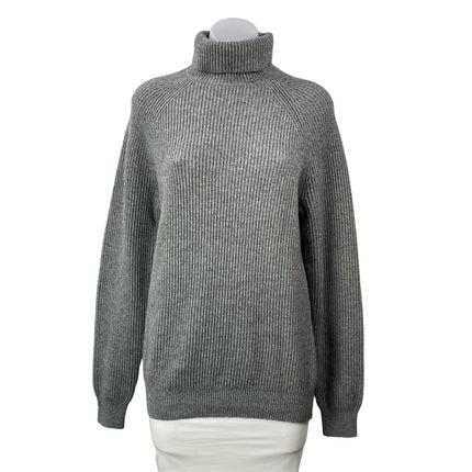 SuitSupply Womens Gray Long Raglan Sleeve Wool Cashmere Turtleneck Sweater Top M