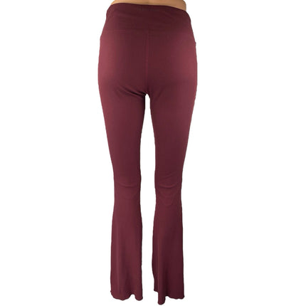 Outdoor Voices Superform Women's Red Maroon Ribbed Knit Bootcut Flared Pants S