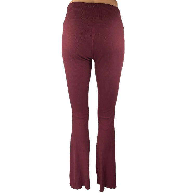 Outdoor Voices Superform Women's Red Maroon Ribbed Knit Bootcut Flared Pants S
