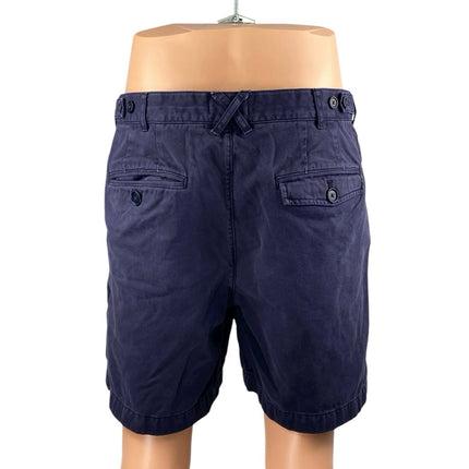 Alex Mill Men's Navy Blue High Waist Straight Leg Cotton Khaki Chino Shorts 36