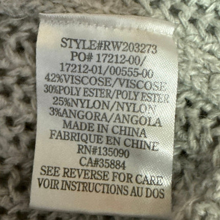 Rag Poets Gray Ribbed Knit Foldover Turtleneck Dolman Pullover Sweater Top Sz S