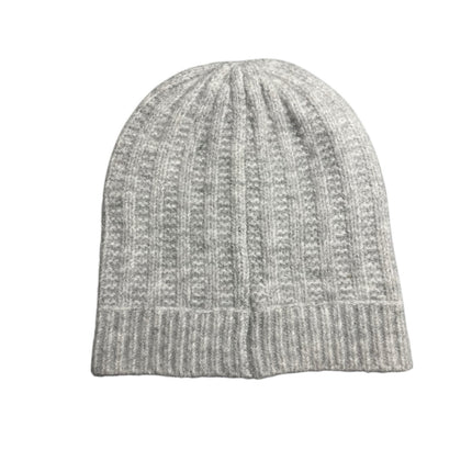 Cole Haan Women's Gray Rib Knit Cuffed Snow Winter Bonnet Beanie Hat One Size