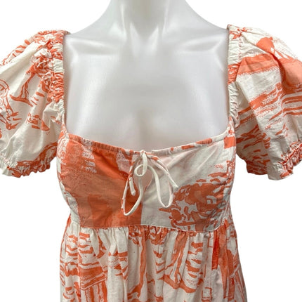 Urban Outfitters Wonderland Orange Puff Sleeve Ruffle Cutout Mini A-Li –  Brie