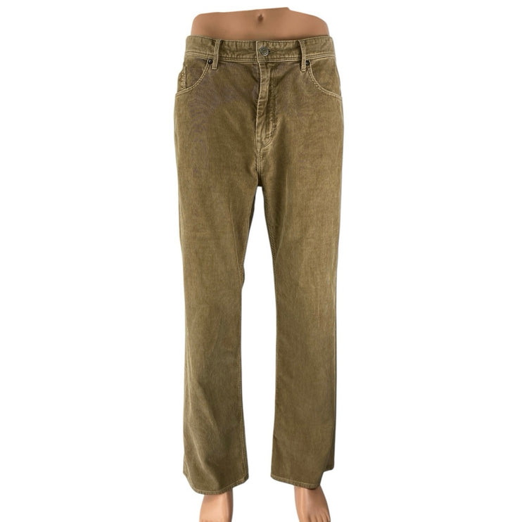 Banana Republic Mens Brown Corduroy High Rise Straight Trousers Pants W36 L30