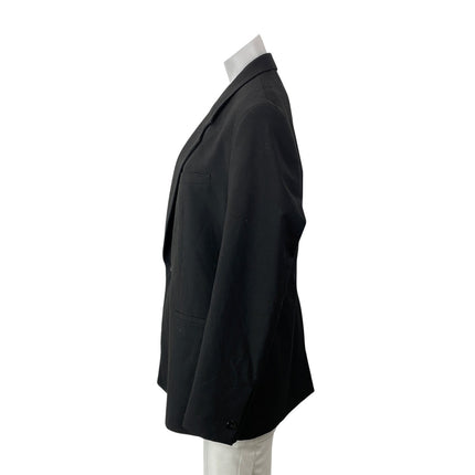 Zara Womens Black Long Sleeves Tailored Double Breasted Blazer Coat Jacket Sz 36