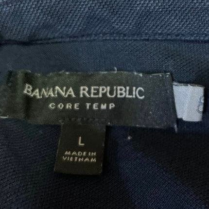 Banana Republic Core Temp Men's Blue Short Sleeve Button Henley Shirt Polo Top L