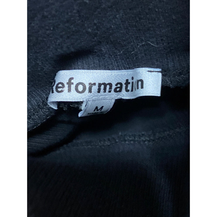 Reformation Davy Women's Black Turtleneck Long Sleeve Knit Crop Top Size M