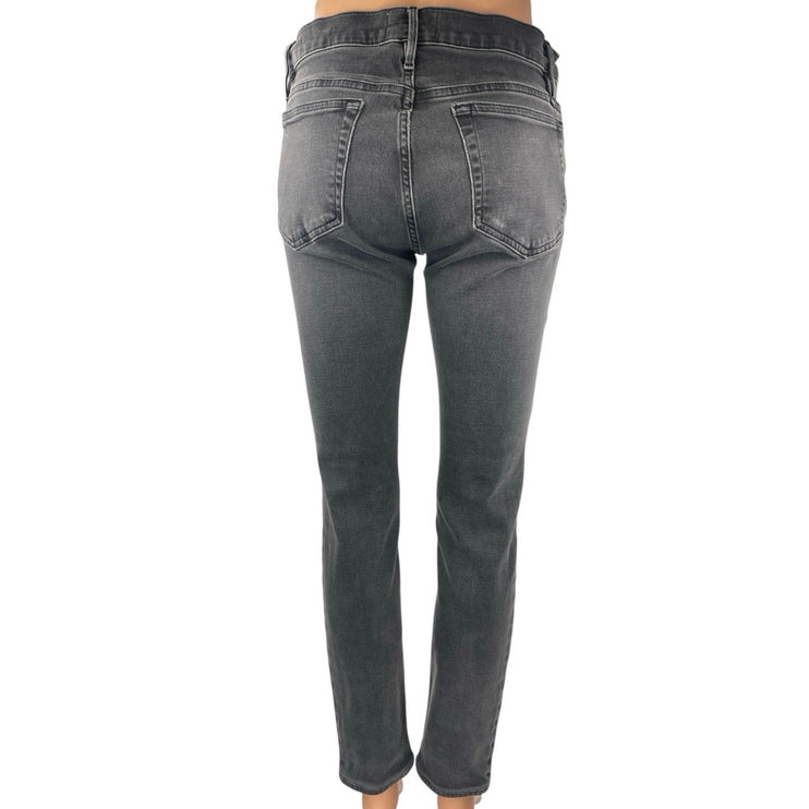 Frame L'Homme Womens Black Gray Mid Rise Skinny Straight Denim Jeans Pants Sz 29
