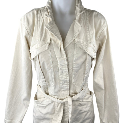 Alex Mill Expedition Women's White Belted Long Sleeve Skinny Overalls Jumpsuit S