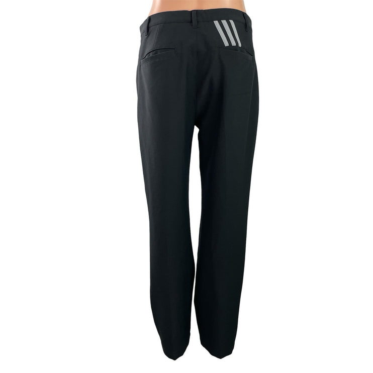 Adidas Solid Golf Women's Black High Rise Straight Leg Trousers Pants Size L
