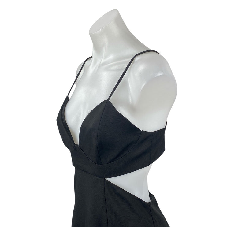 Bardot Women's Black Sleeveless Cutout V Neck Cami Mini Bodycon Dress Size M