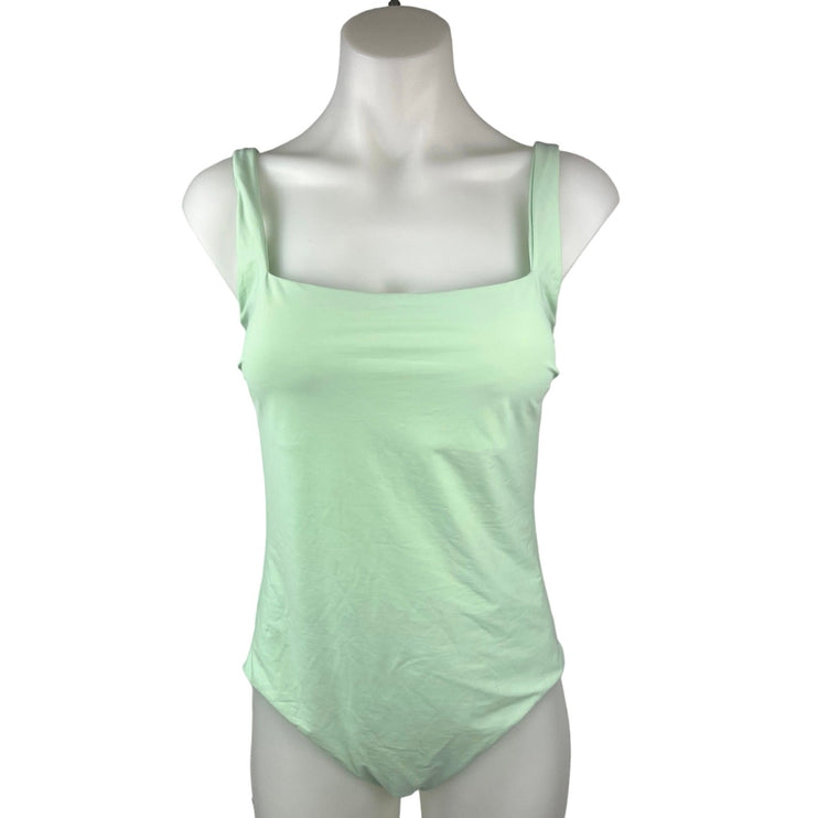 Bondi Born Margot Mint Green Square Neck Wide Strap One Piece Swimsuit Size 10