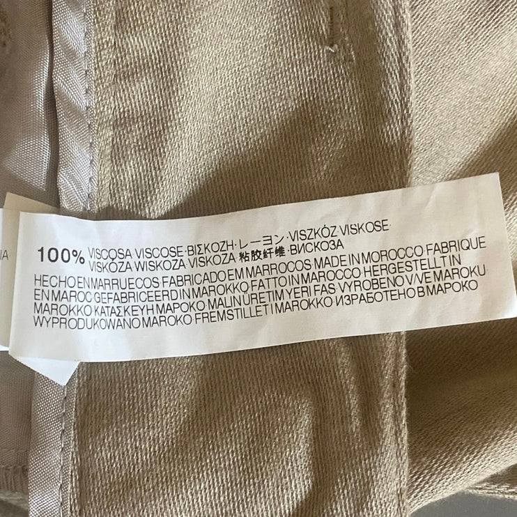 NEW Zara Women's Khaki Pleated High Rise Slim Tapered Trousers Dress Pants Sz S
