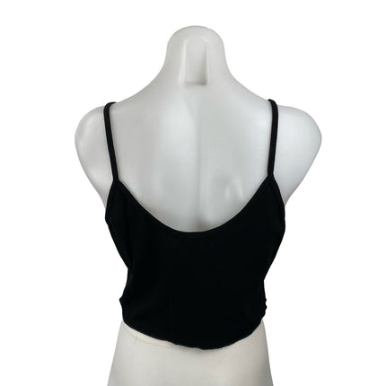 NEW Urban Outfitters Crusada Flyaway Black Split Slip Cami Tank Crop Top Size L