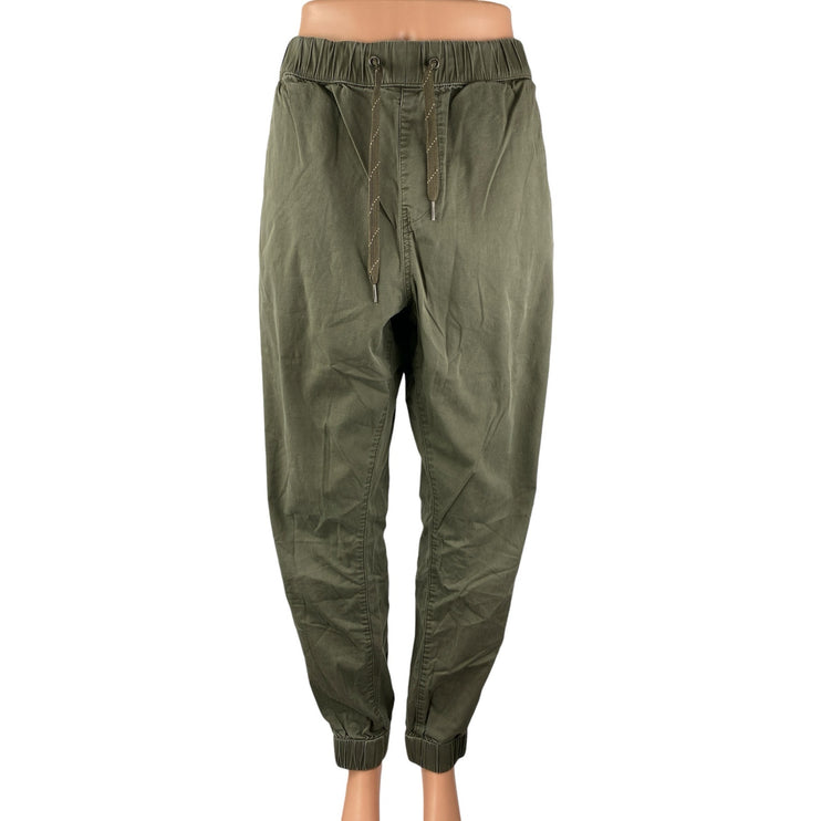 LRG Women's Green High Waisted Carrot Tapered Jogger Trousers Pants Size 34