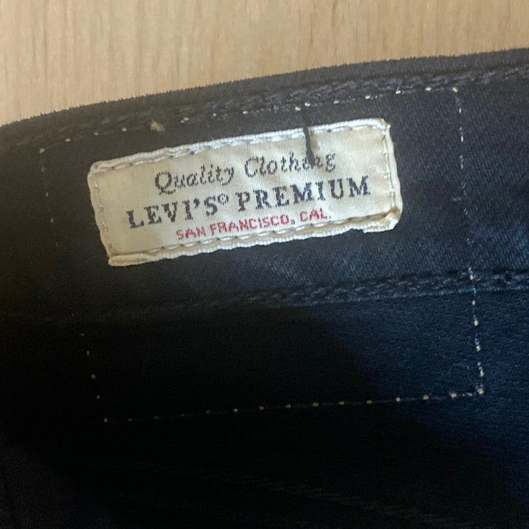 Levi's Ribcage Straight Ankle Women's Black High Rise Baggy Denim Jeans Size 29