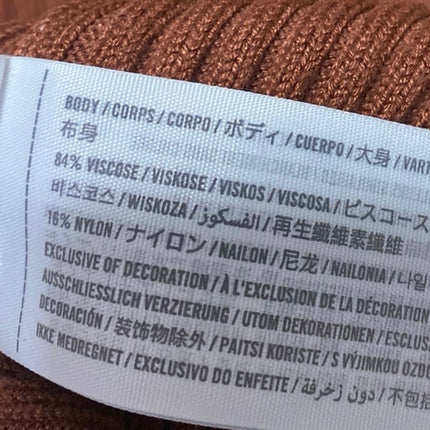 Abercrombie & Fitch Brown Ribbed Knit Short Sleeve Deep V Sweater Top Size S