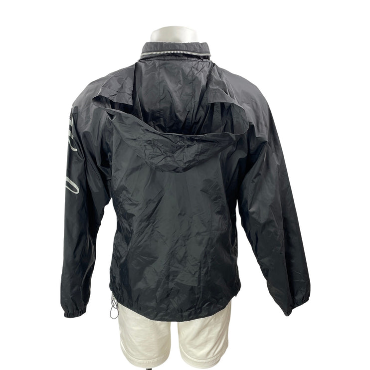Henleys Men's Black Long Sleeves Logo Full Zip Hoodie Windbreaker Coat Jacket 2