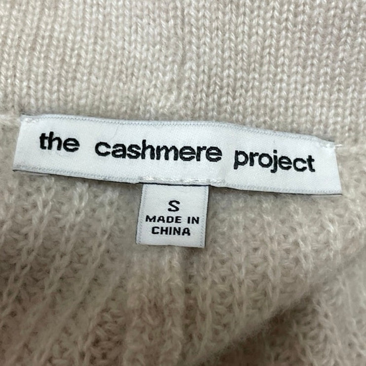 The Cashmere Project 100% Cashmere Beige Tapered Lounge Trousers Jogger Pants S