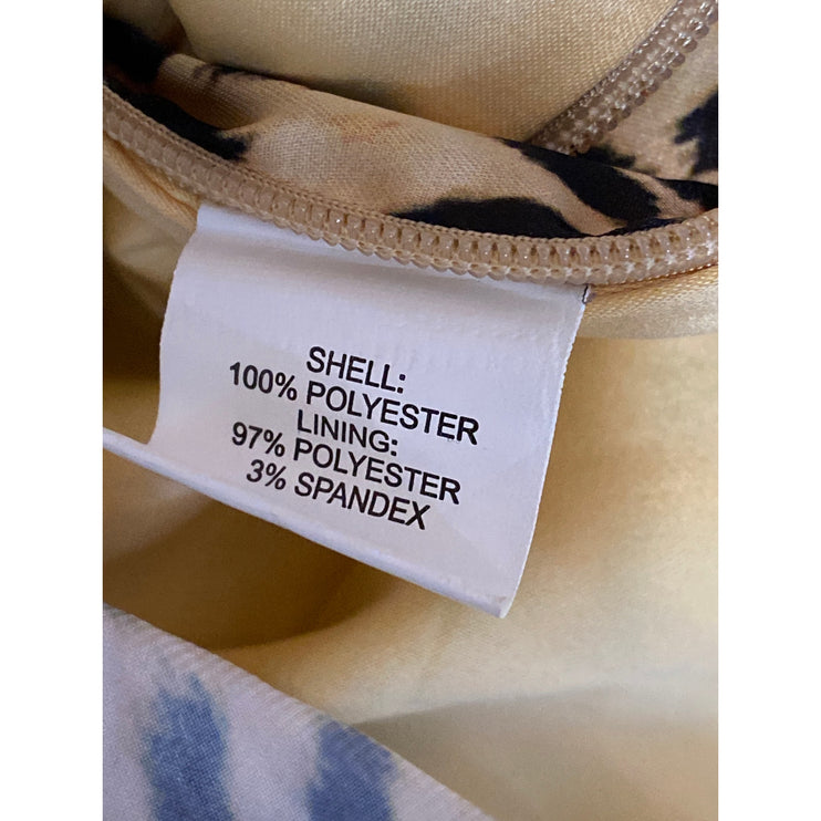 Majorelle Devon Cheetah Leopard V-neck Long-sleeve Ruffle Jumpsuit Romper Size S