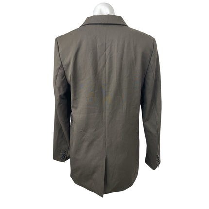 H&M Women's Brown Gray Long Sleeve One Button Collared Blazer Coat Jacket Size S