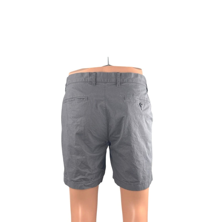 J.Crew Men's Gray Flat Front Mid Rise Casual Chino Khaki Bermuda Shorts Size L