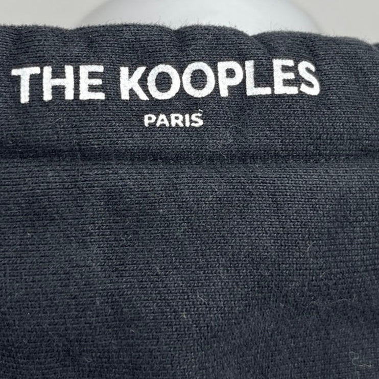 The Kooples Black Embroidered Flower Long Sleeve Hoodie Hooded Sweatshirt Top S