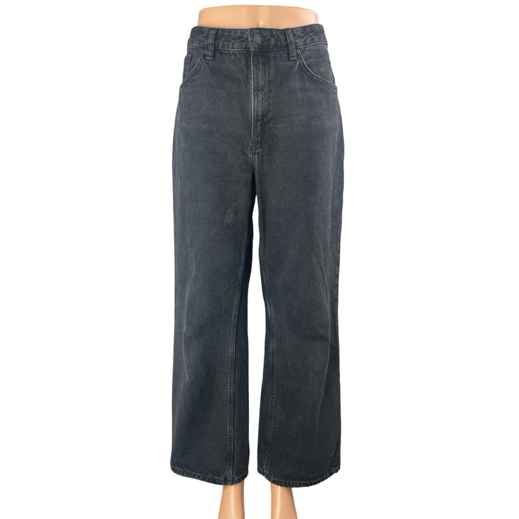 Nudie Women's Black High Rise Barrel Baggy Wide Leg Denim Jeans Pants Sz W31 L30